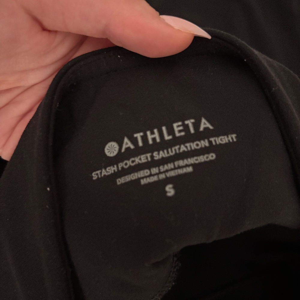 Athleta Salutation Stash Tights Black Full Length Size S - Picture 6 of 6